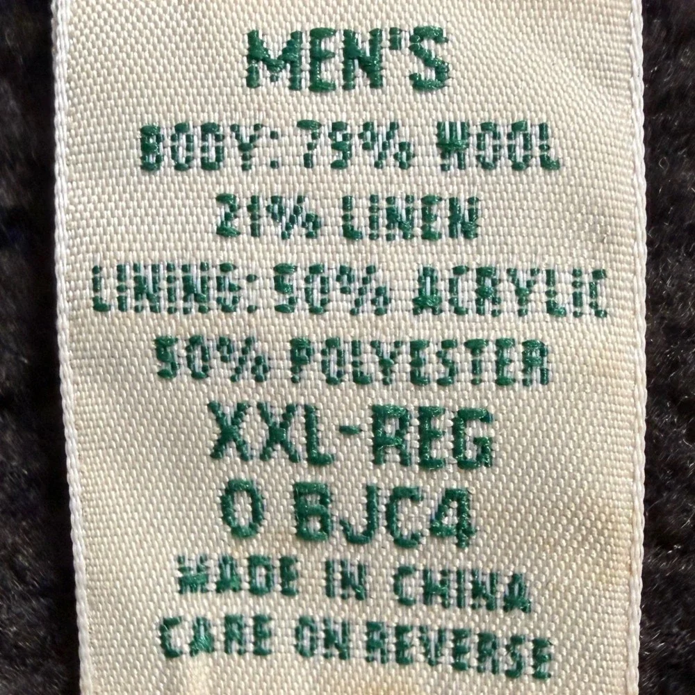 LL Bean Sweater Vest Mens XXL Brown Wool Linen Fleece Lined Full Zip Heavyweight